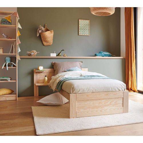 Lit En Bois Massif Brut 90x190 Cm