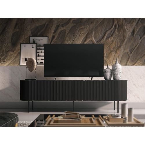 Meuble Tv Style Contemporain 180 Cm Noir