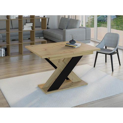 Table À Manger Contemporain 120 Cm Bois / Noir