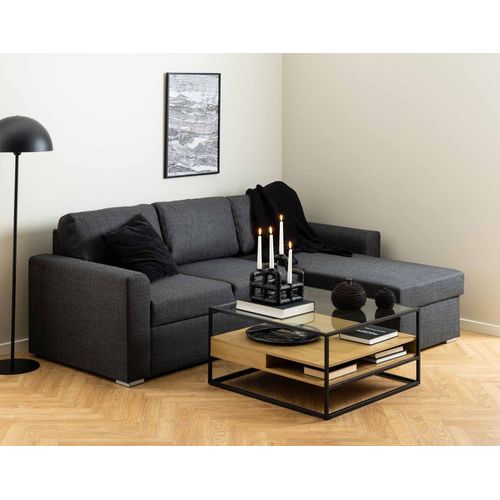 Table Basse Style Contemporain 80 Cm Bois / Noir