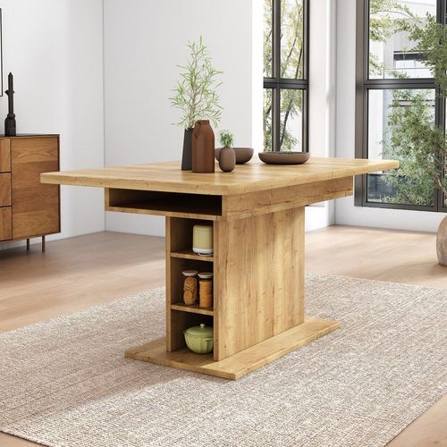 Table À Manger Extensible Effet Bois Avec Rangement