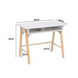 Bureau Pour Enfants Blanc Et Marron, 70x90x50 Cm