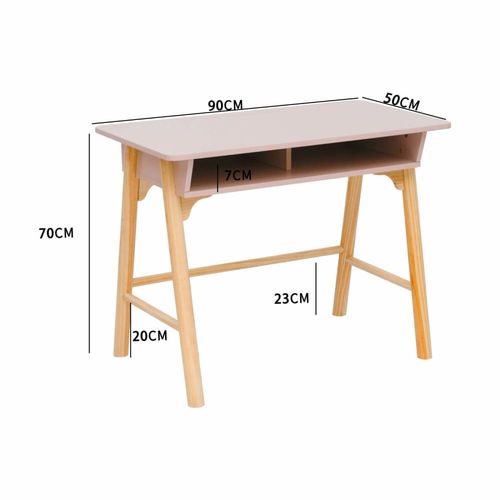 Bureau Pour Enfants Rose Et Marron, 70x90x50 Cm