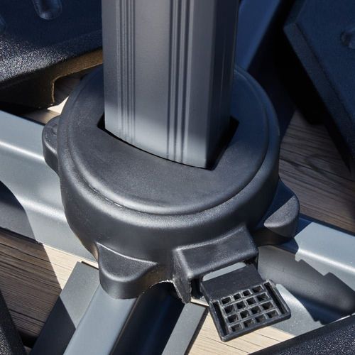 Pack Parasol Déporté Rond 3m Anthracite Avec Socles Et Housse