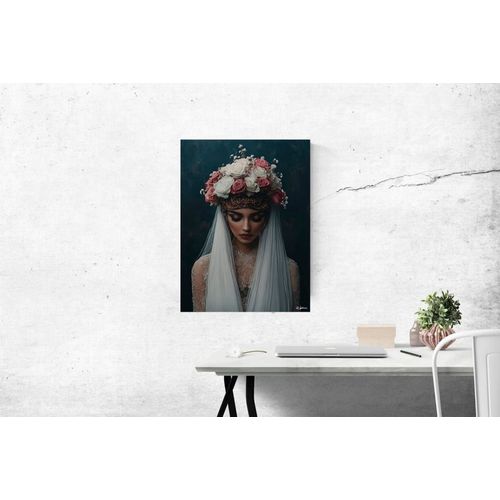 Tableau Femme avec fleurs alu dibond 60x80