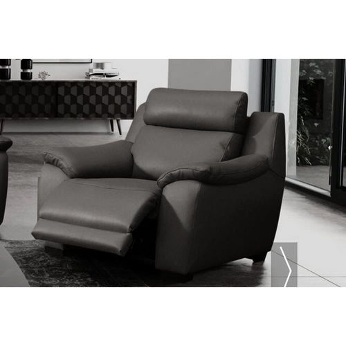 Fauteuil 1 Place 1 Relax Électrique En Cuir Anthracite