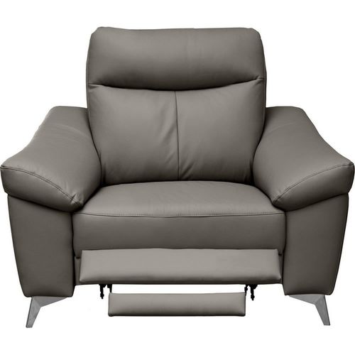 Fauteuil 1 Place Relax Électrique En Cuir Gris Foncé