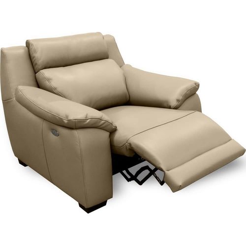 Fauteuil Avec 1 Relax Électrique En Cuir Beige