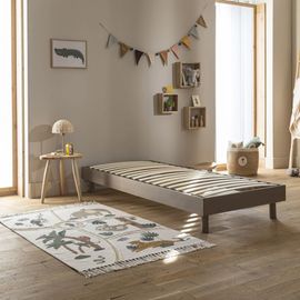 Sommier Kit En Bois Massif 13 Cm Taupe 90x190