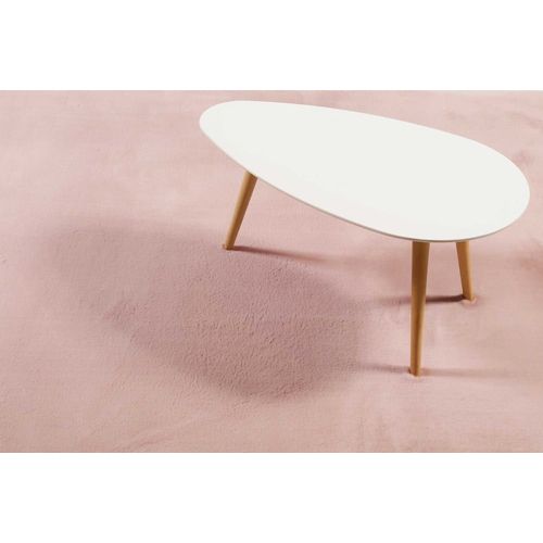 Tapis Effet Peau De Lapin Doux Tufté Rose Pour Salon, Chambre 60x90