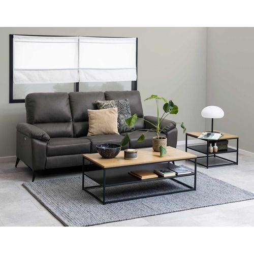Table Basse Style Industriel 120 Cm Bois / Noir