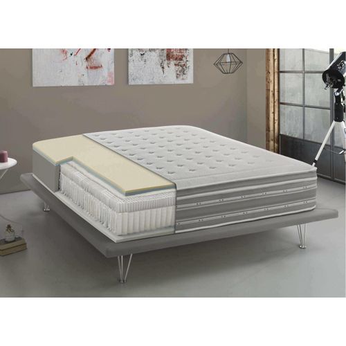 Matelas double en mousse à mémoire de forme blanc 160x190 cm