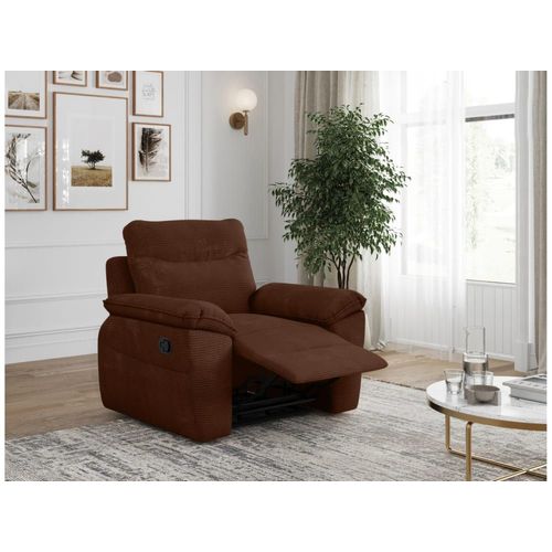 Fauteuil De Relaxation Manuel En Velours Côtelé Marron