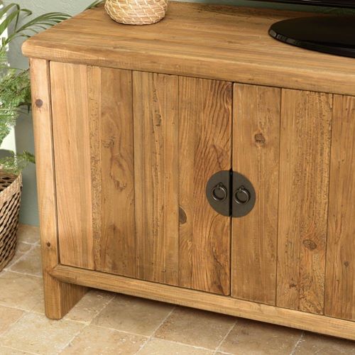 Meuble Tv 2 Tiroirs 2 Portes Bois Pin Recyclé L155
