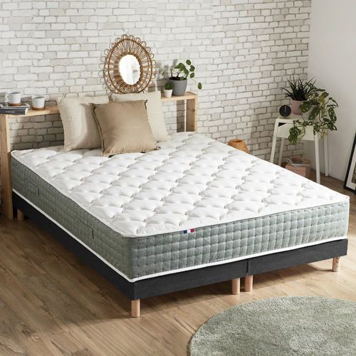 Pack ressort 7 zones sommier couette oreiller 2x90x200