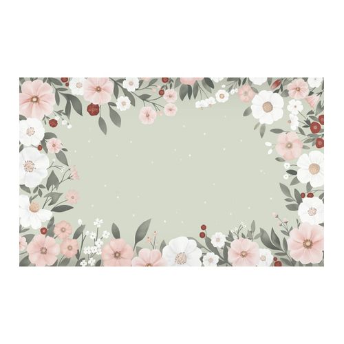 Papier peint panoramique fleurs vert sauge 4m x 2,48m