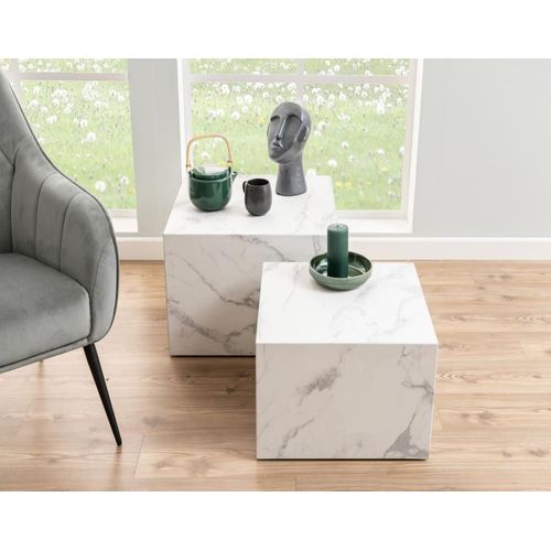 Table Basse Style Contemporain 58 Cm Blanc