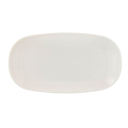 Plat De Service En Grès Blanc Cassé