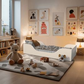 Lit Pour Enfant, Blanc, 90x190 Cm