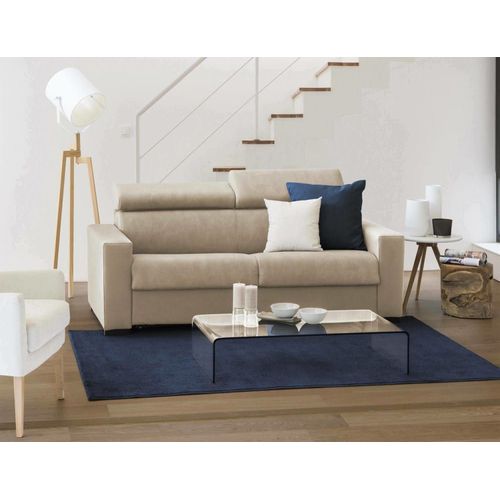 Canapé Lit 2 Places En Similcuir Beige 160x95h85 Cm
