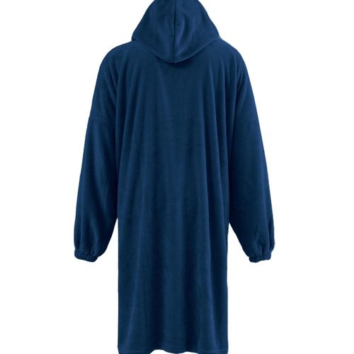 Poncho Polaire À Capuche Doux & Chaud Denim Taille Unique