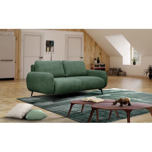 Canapé Droit 3 Places Tissu Vert Foncé