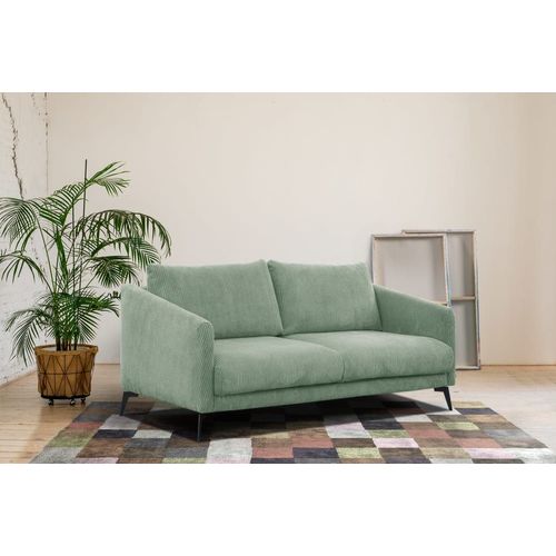 Canapé Droit 3 Places Tissu Vert Menthe