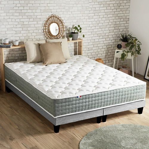 Pack ressort 7 zones sommier couette oreiller 2x80x200