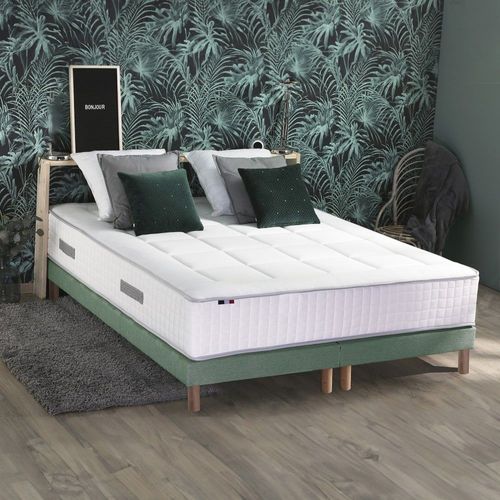 Pack ressort 7 zones mémoire de forme sommier couette oreiller 180x200