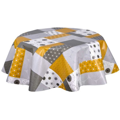 Nappe En Toile Cirée Ronde Grise D. 150 Cm