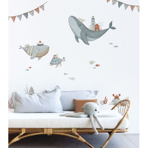 Stickers animaux de la mer en vinyle mat 64x90 cm