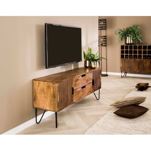 Meuble Tv Style Contemporain 135 Cm Noir / Bois