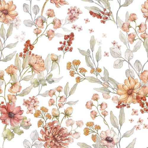 Papier peint enfant fleurs d'automne 100x280cm