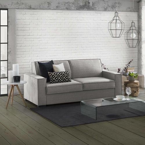 Canapé Lit 2 Places En Similcuir Gris 160x95h90 Cm