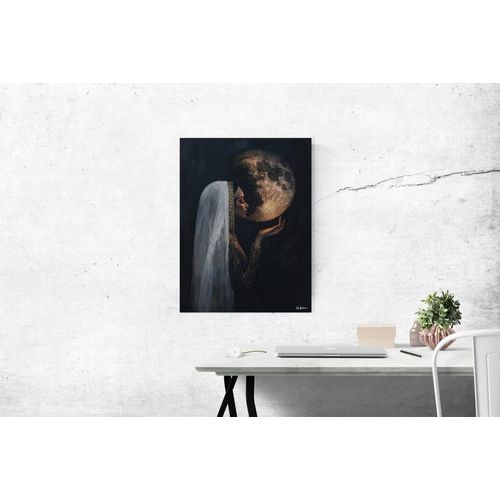 Tableau Femme et lune alu dibond 60x80