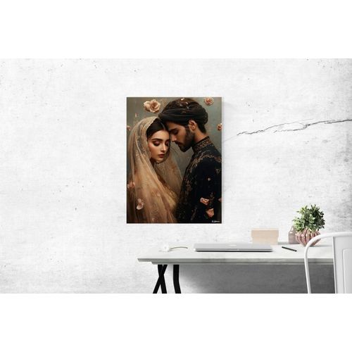 Tableau Couple & fleurs alu dibond 60x80