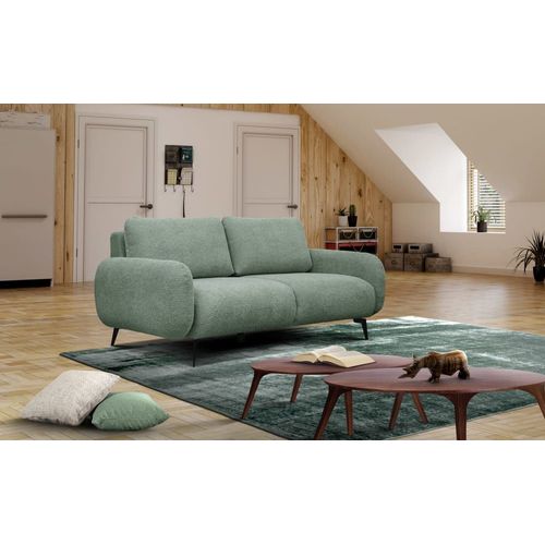 Canapé Droit 3 Places Tissu Vert Menthe