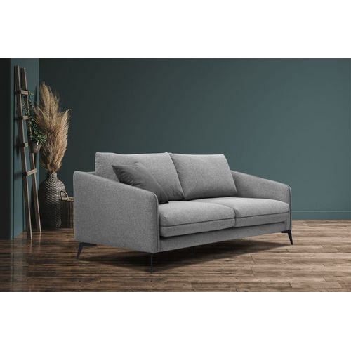 Canapé Droit 3 Places Tissu Gris