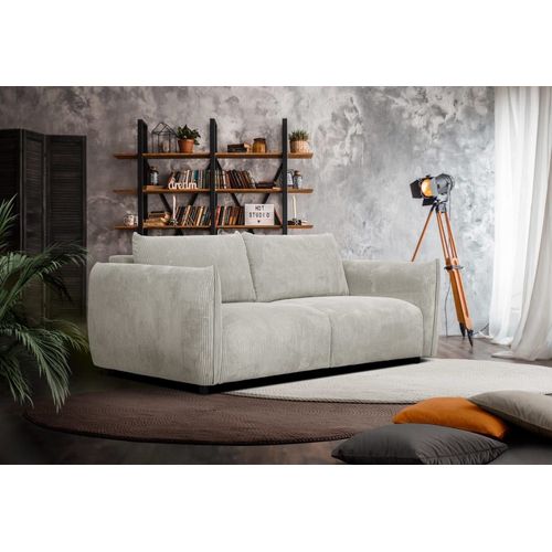 Canapé Droit Xxl 3 Places Tissu Blanc Perle