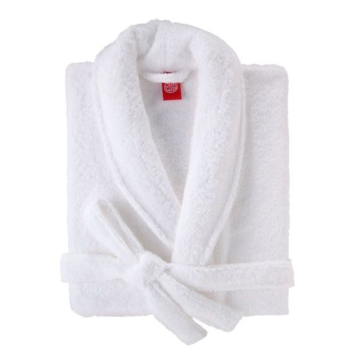 Peignoir Col Châle En Coton Bio Taille L Blanc