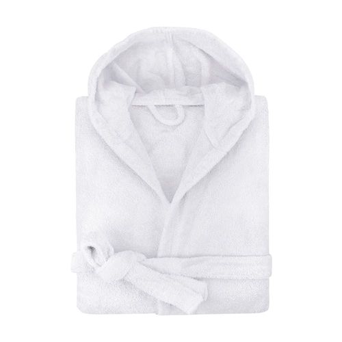 Peignoir Capuche En Coton Bio Taille S Blanc