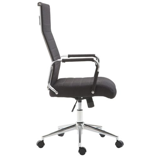 Chaise De Bureau Réglable Pivotante En Tissu Noir