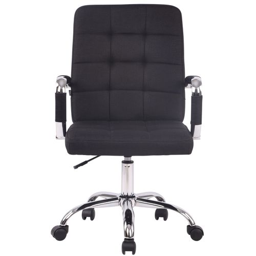 Chaise De Bureau Réglable Pivotante En Tissu Noir