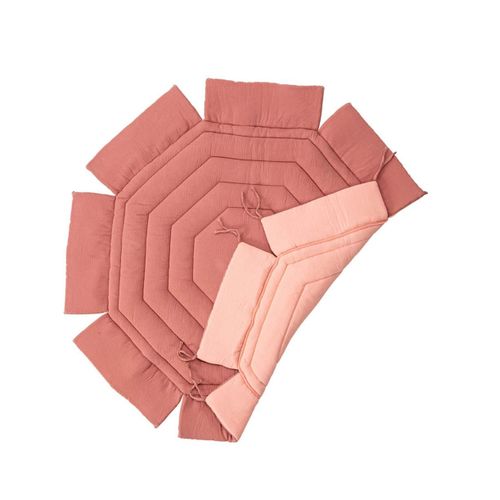 Tapis De Parc Rond Bicolore Rose Poudré