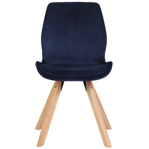Chaise Avec Pieds En Bois En Velours Bleu