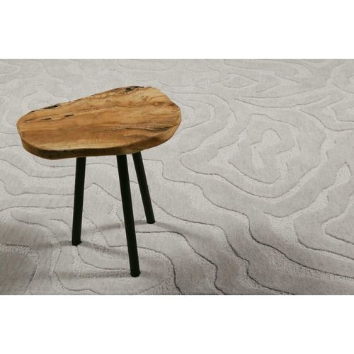 Tapis Fait Main Motif Abstrait Et Relief Taupe 140x200