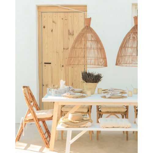Table À Manger En Bois De Sapin Blanc 160x75cm
