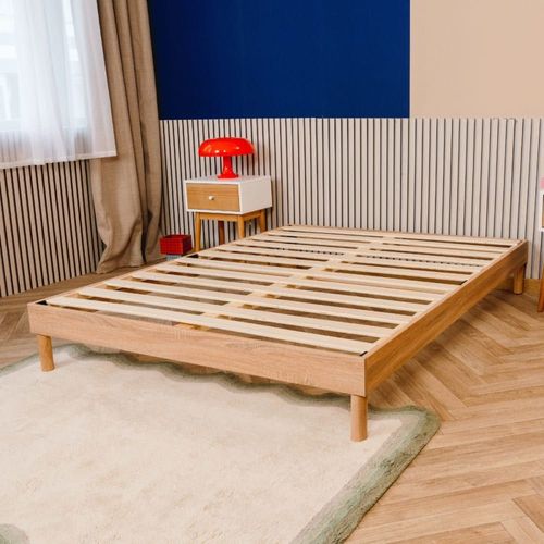 Sommier Kit Bois Chêne Clair 90x190cm