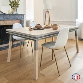Table Repas Rectangulaire 140x90 Cm Sans Rallonge, 100% Frêne Massif