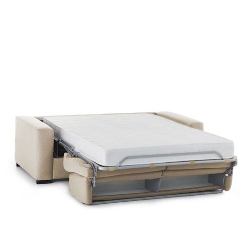 Canapé Lit 2 Places En Tissu Beige 200x95 Cm